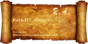 Ratkó Albert névjegykártya
